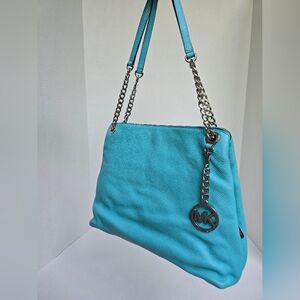 Michael Kors Bright Teal Leather Shoulder Bag